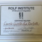 Certified Rolfer Certificate
